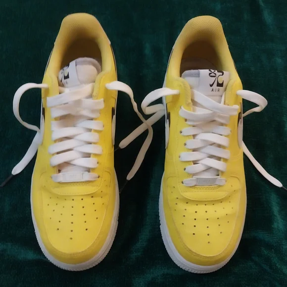 Nike Air Force One Yellow and White Sneakers - Picture 2 of 6